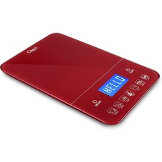 Ozeri Touch III 22파운드10kg 디지털 주방 저울 강화 유리 내장 칼로리 카운터는 가장 일반적으로 무게가 나가는 7가지 식품의 일일 섭취량을 계산하고 추적 White, 1세트, ZK19-R