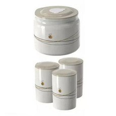 그릭 요구르트 제조기 유청 분리기 발효 용기 요거트, 세라믹 볼 1개 + 분할 컵 3개, 기본 색상