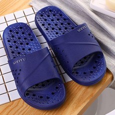 新品 洗澡涼拖鞋女浴室漏水防滑拖鞋 副廠商品, 深藍, 1個
