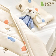 [밤부베베] 온마을 차렵이불세트_B(L), 웜 민트