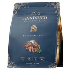 Herz 赫緻 無穀低溫風乾犬飼料, 1袋, 454g, 美饌嫩牛佐頂級鴨肝