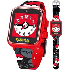 Accutime s Pokemon Pikachu Pokeball Educational Learning Touchscreen Smart Watch Toy for Boys Gi, 레드, 1개