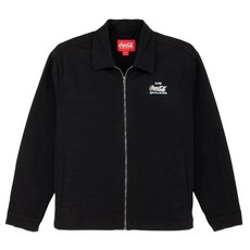 Coca-Cola 남성용 클래식 스트레치 면 트윌 작업 재킷 - 공식 라이선스 레트로 노스탤지어 헤리티지 집업 칼라 재킷