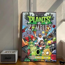 게임 식물 좀비 접착 아트 포스터 화이트페이퍼 스티커 룸 카페 벽장식, 2. z8
