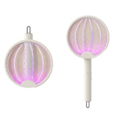 니치유 LED 충전식 무선 모기채, 화이트