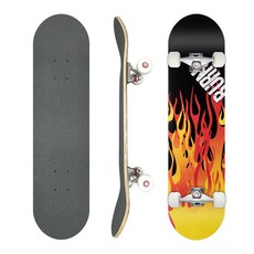 31寸滑板男孩女童專業青少年成人四輪雙翹滑板車skateboard防滑, 1個, 黑火