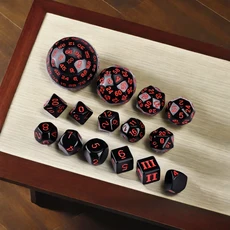 15 개/몫 주사위 세트 초기 수학 교육을위한 D4 D10 디지털 다면 숫자, 06 Black Red