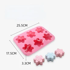 눈송이 실리콘 비누 금형 양초 수제 DIY 아로마 테라피 크리스마스 석고 왁스, 01 E