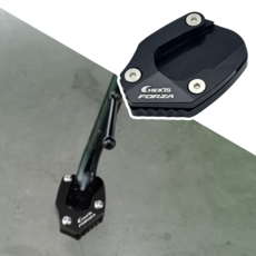 CHEKIS 포르자 사이드스탠드 클립 포르자300/350 모두호환 말발굽 발판, 1개, 블랙