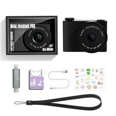 다사그레이 초미니디카 초소형 빈티지 키덜트 감성, A5mini 젠틀맨블랙 8GB + 2 in 1