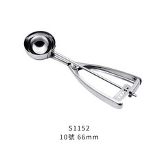 不鏽鋼冰淇淋杓 304不鏽鋼挖冰勺 水果挖勺 薯泥勺, 1個, 10號 66mm