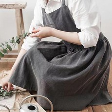 어린이집 교사 선생님유니폼 코튼 앞치마 보육교사 작업실 페인트칠 요리학원 베이킹, 주름앞치마 핑크