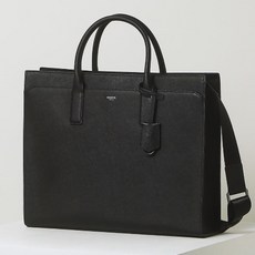 [국내매장정품]헤지스 블랙 로고배색 소가죽 서류가방 HJBA5E650BK