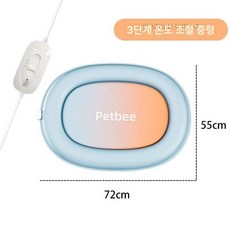 강아지 온열 매트 온열매트 전기 장판 담요 반려동물 애완, 기본 전기/온수매트 사이즈, 신형 3단 진드기 제거 72x55cm