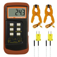 K형 열전대 온도계-501300C 2개의 온도 클램프가 있는 듀얼 채널 디지털 온도계 유선 프로브 고정밀 켈빈 스케일 미터 테스터