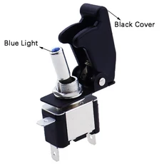 자동 보트 조명 Led 토글 스위치 안전 항공기 플립 업 커버 가드 빨간색 파란색 녹색 12V20A, 14 black cover blue