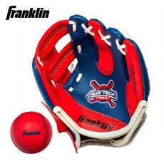 프랭클린 어린이 글러브 세트 22880 에어테크 8.5인치 청적 아동 야구 캐치볼 실내놀이, 1개