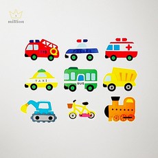 SCS 육상 교통 기관 모형 9종 펠트 융판 교육 교구 공작