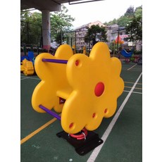 놀이터 스프링 목마 공원 동물 흔들말 시소 야외 흔들의자, 1개, 블랙