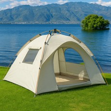 자피스 고급 원터치 캠핑 방수 텐트, 3-4인용