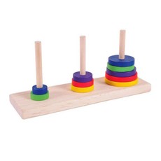 10단 하노이탑 쌓기놀이 인지 두뇌 발달 실험 탐구 늘봄 실습 도구 관찰 교구, 1개