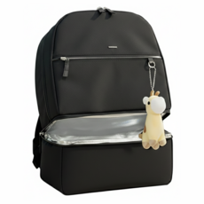 베베슬 클램셸 보냉 기저귀가방 백팩 대형, 블랙