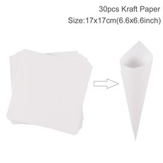 웨딩 색종이 콘 홀더 장식 꽃 스크랩 트레이 종이 상자, 30pcs kraft paper 2, as picture, 30pcs kraft paper 2