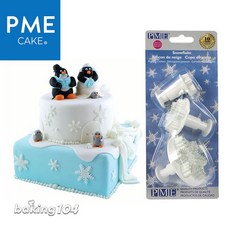 英國 PME 推壓模組 雪結晶3入 (25/40/55mm) 蛋糕裝飾 冬季主題 PME SF708, 1個