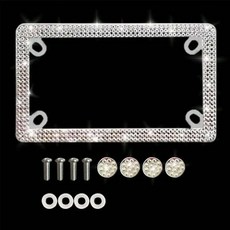 핑크 블링 번호판 프레임 라인 크리스탈 글리터 장식 자동차, 1개, 2. A1