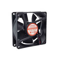 에버쿨 DC 24V 80mm 케이스 팬쿨러 2핀 2볼 EC8025H24B-2P EC8025H24B-2P, 1개