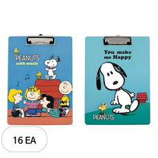 피너츠 스누피 클립보드 A4, 랜덤 발송, 16개