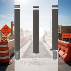 스틸 U볼라드 앙카식 165Φ 방호펜스 차량통제 주차경계봉 보행자안전 보도차단봉