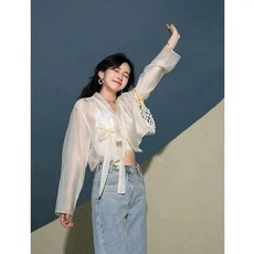 저고리 블라우스 시스루 한복저고리 자켓 전통의상 가디건