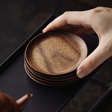 호두나무 라운드 잔받침 티코스터 받침 찻잔, C. Yuanyi호두 코스터 약간 불완전함