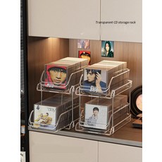CD수납장 2단 앨범 보관함 데스크탑 아크릴 정리대, 1. 2단