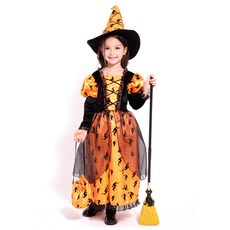 파워키즈 아동할로윈의상 - 여아 오렌지마녀드레스