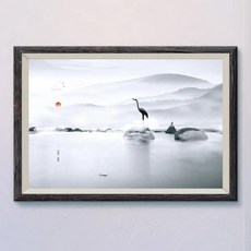 중국 고전 역사 잉크 풍경 그림 벽 실크 포스터 아트 장식 선물, 10. 6