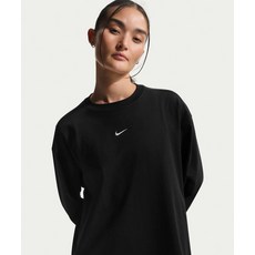 나이키 NIKE 티셔츠 스포츠웨어 오버사이즈 긴소매 W - 블랙:화이트 IH7599-010