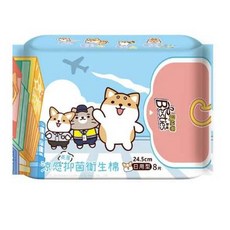 Besties貝絲蒂 柴語錄 涼感抑菌衛生棉 超極簿 舒適透氣 SGS檢驗, 1個, 24.5CM:日用型