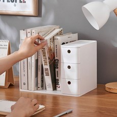 데스크테리어 이동식 책상 미니 간이 3단 서랍형 책꽂이, 상세페이지 참조