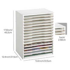 GAPINO 서류보관함 문서 정리함 트레이 시험지 12단 대형, 흰색