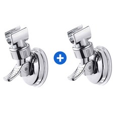 1+1 360도 회전 흡착식 샤워기 거치대 원터치, 단색