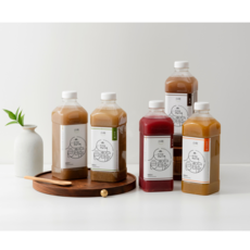 [부자집식혜] 프리미엄 수제 식혜 국산 재료만 엄선하여 전통방식으로 끓인 식혜 5종 혼합 (전통 단호박 팥 녹두 비트), 5개, 1L