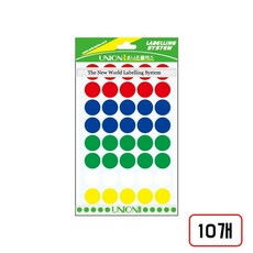 유니온)원형스티커 301/16mm, 혼합(M320728) 7매입 10개