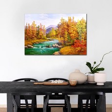 御畫房 富金風溪流 國家一級畫師手繪油畫60 90cm(VF-10), 1個