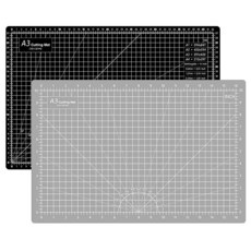 Headley Tools 45.7 x 30.5cm 18 12인치 두께의 셀프 힐링 커팅 매트 공예용 A3 회전 바느질 패브릭 퀼팅 가죽 아트 취미 프로젝트용 양면 5겹 테이블, 그레이/블랙