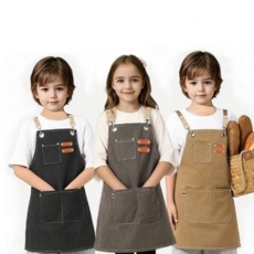 루체트리 앞치마 캔버스 데님 키즈 어린이집 유치원 초등학생 미술 요리