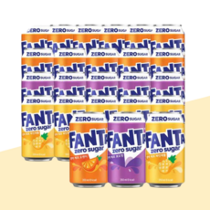 환타 제로 3종 혼합 350ml 24캔 세트 총8 400ml 오렌지 포도 파인 균등구성