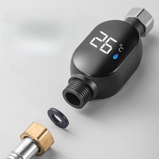 1+1 스마트 샤워led온도계 디스플레이 데이지않는 방수 샤워기 온도표시 필터 샤워기 욕실용, 온도 표시