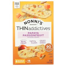 Nonni's THINaddictives 아몬드 씬 쿠키 - 파파야 & 패션프루트 비스코티 이탈리아 개별 포장 코셔 커피 124.7g4.5온스 161338, 1-Pack (4.4 Ounces), 126g, 1